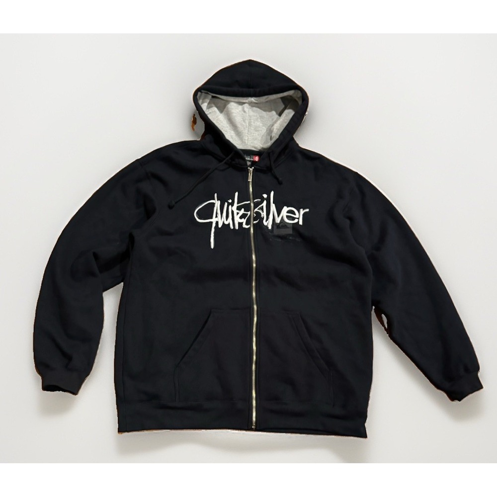 Vintage Quiksilver Boardriding Hoodie L Full Zip Surf Skate 90s Y2K Rare